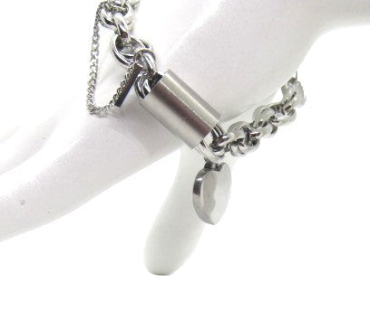 Exciting Silver Heart and Chain Bracelet