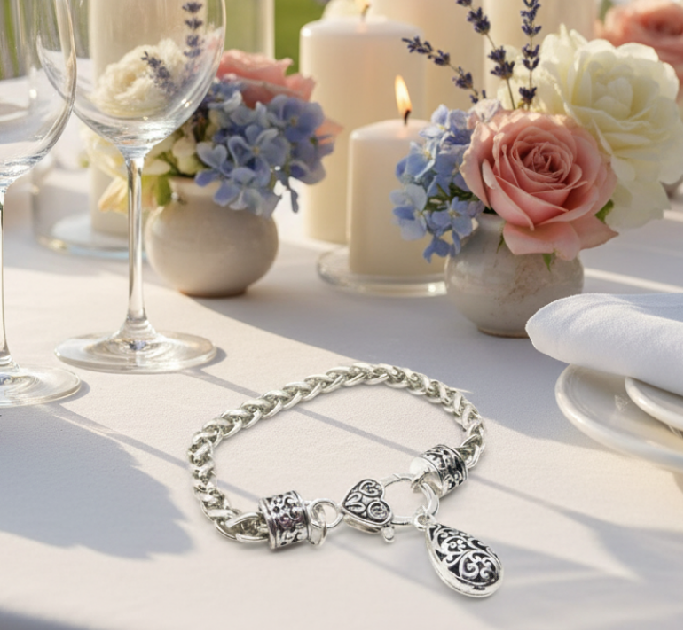 Stunning Bali Filigree Silver Chain Bracelet