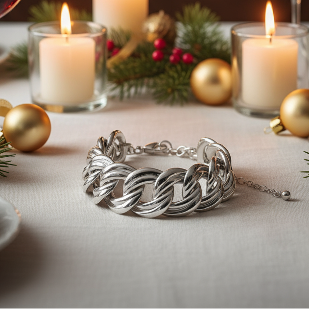 Exciting Chunky Silver Chain Bracelet