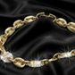 Lovely Golden Micro Pave Cubic Zirconia Link Bracelet