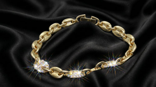 Lovely Golden Micro Pave Cubic Zirconia Link Bracelet