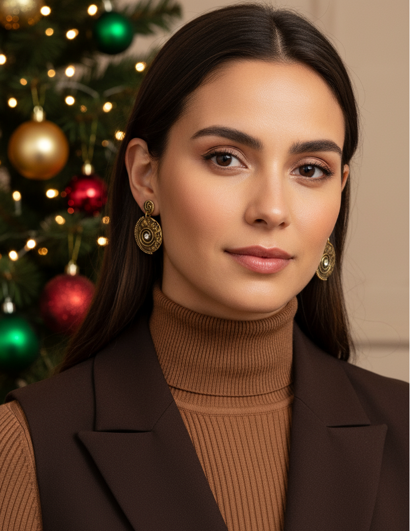 Bronze Oval Earrings