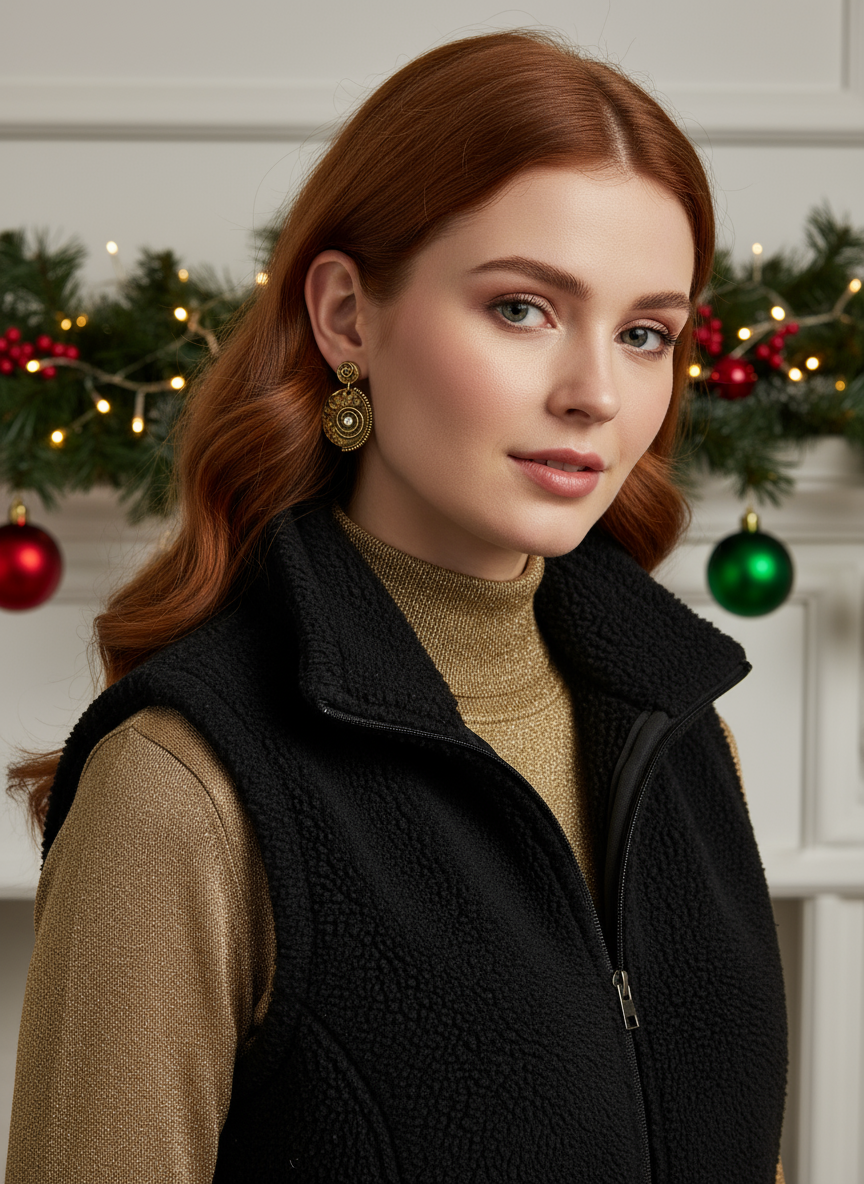 Bronze Oval Earrings