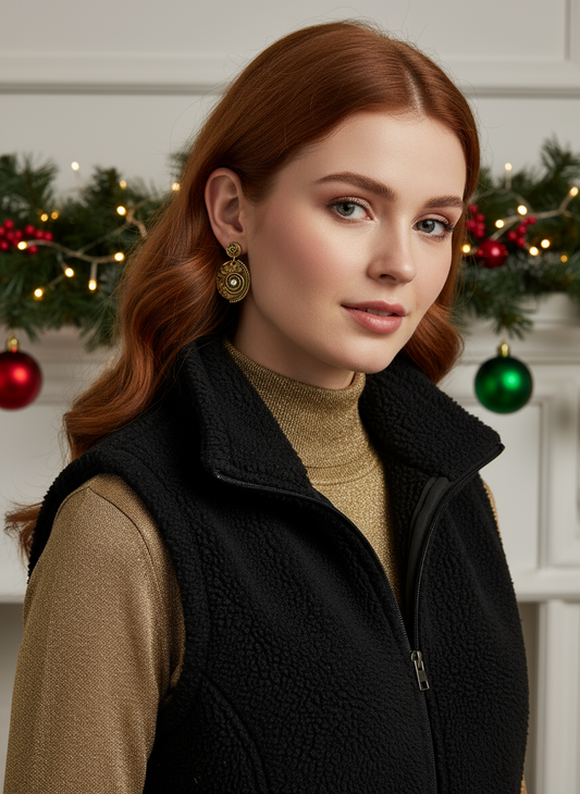 Bronze Oval Earrings