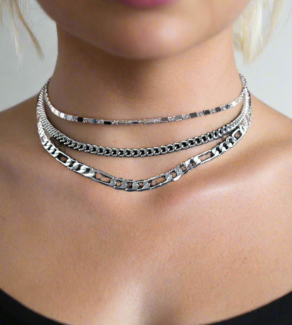 Flattering Triple Chain Necklace