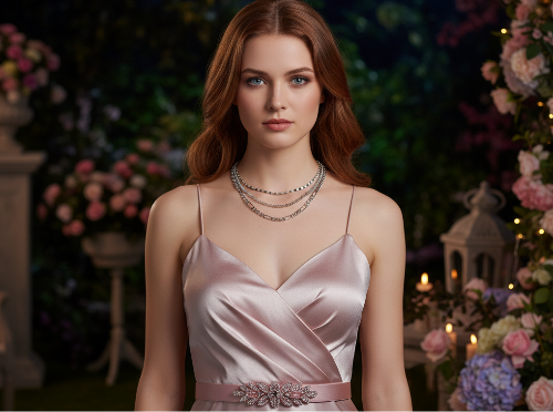 Flattering Triple Chain Choker Necklace