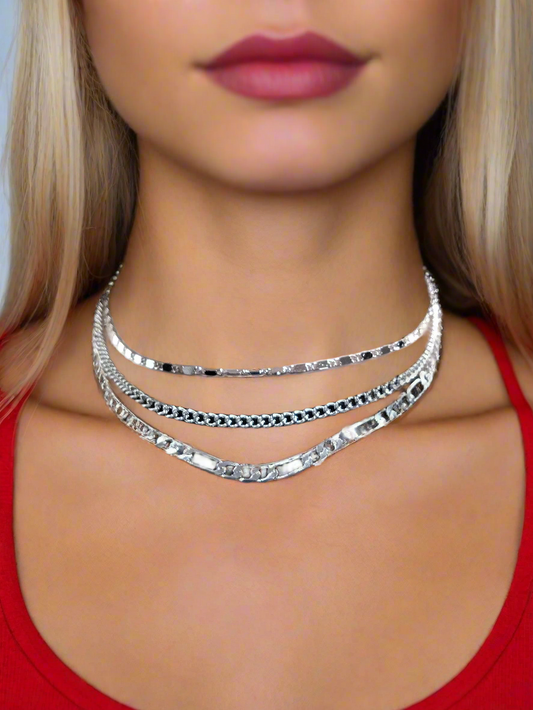 Flattering Triple Chain Necklace