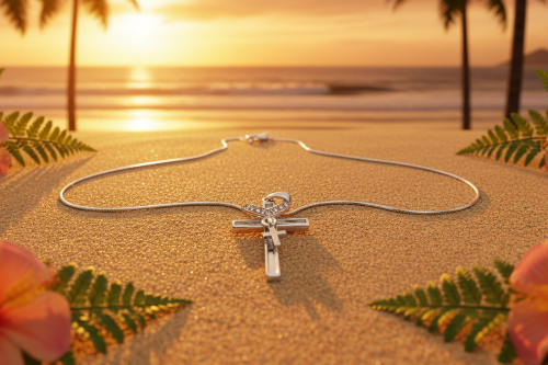 Stunning Heart and Cross Pendant Necklace