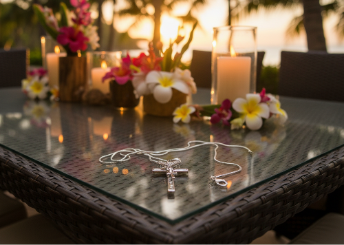 Stunning Heart and Cross Pendant Necklace