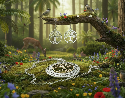Loving Tree of Life Necklace Set