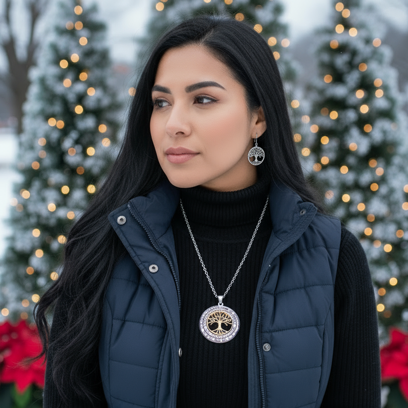 Loving Tree of Life Necklace Set