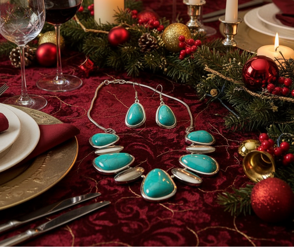 Fabulous Turquoise and Silver Necklace Set