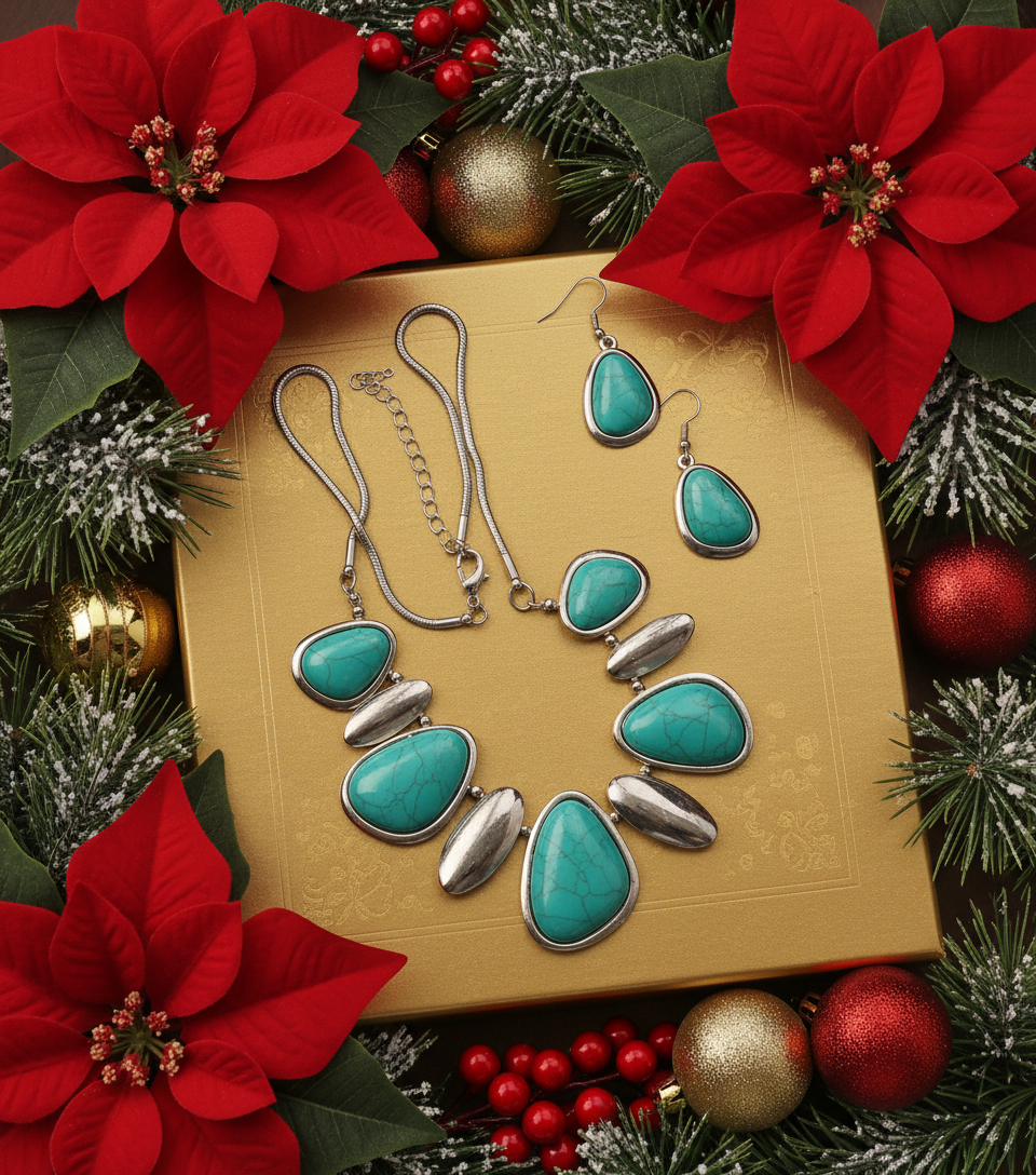 Fabulous Turquoise and Silver Necklace Set