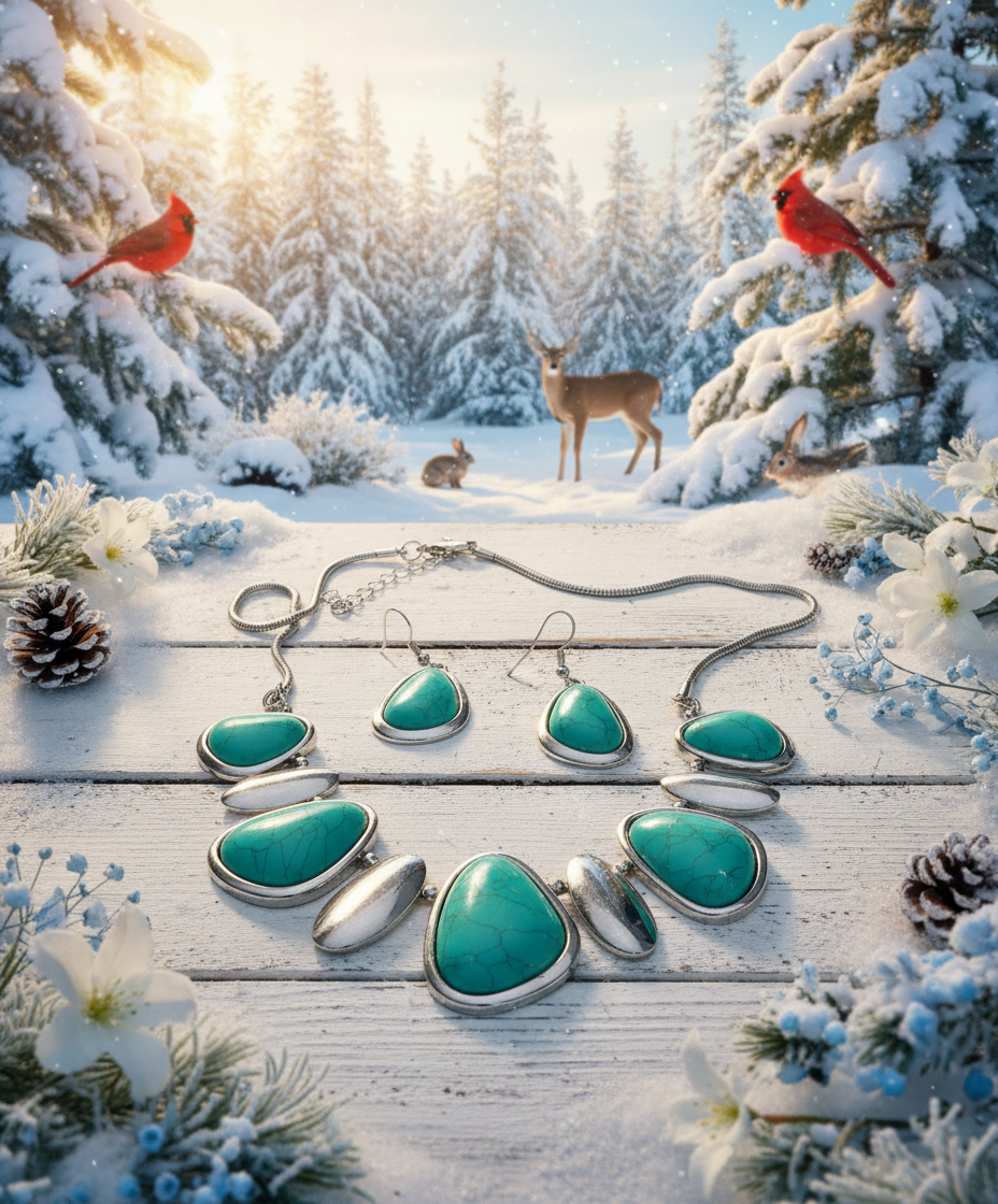 Fabulous Turquoise and Silver Necklace Set