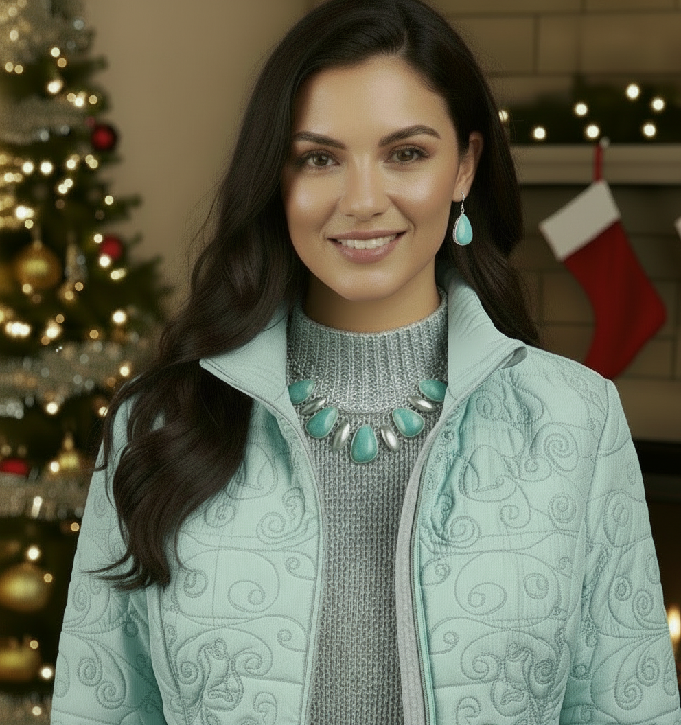 Fabulous Turquoise and Silver Necklace Set