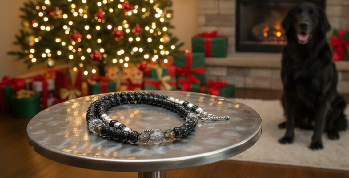 Magical Black Diamond Crystals, SP Hematite, Silver Cracked Glass Beads, One-of-a-Kind Necklace-crafted by Artistry Jewelry