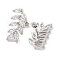 Exquisite Silver Cubic Zirconia Leaf Drop Earrings