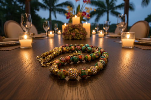 Fabulous Natural Green & Red Imperial Jasper, Gold Hematite, and CZ, Semi-precious, One-of-a-Kind,Beaded Necklace-handcrafted by Artistry Jewelry