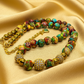 Fabulous Natural Green & Red Imperial Jasper, Gold Hematite, and CZ, Semi-precious, One-of-a-Kind,Beaded Necklace-handcrafted by Artistry Jewelry