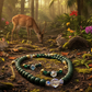 Gorgeous Dark Green, Crystal, and Gold Druk beads, One-of-a-Kind, Beaded Necklace Set- handcrafted by Artistry Jewelry