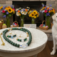 Gorgeous Dark Green, Crystal, and Gold Druk beads, One-of-a-Kind, Beaded Necklace Set- handcrafted by Artistry Jewelry