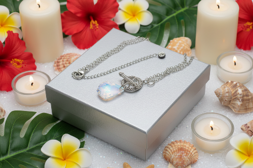 Gorgeous Baroque Teardrop Crystal, Rolo Chain Necklace - by Artistry Jewelry