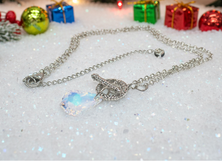 Gorgeous Baroque Teardrop Crystal, Rolo Chain Necklace - by Artistry Jewelry