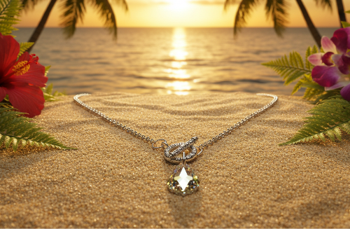 Gorgeous Baroque Teardrop Crystal, Rolo Chain Necklace - by Artistry Jewelry
