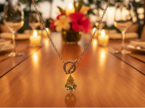 Gorgeous Baroque Teardrop Crystal, Rolo Chain Necklace - by Artistry Jewelry