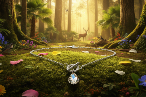 Gorgeous Baroque Teardrop Crystal, Rolo Chain Necklace - by Artistry Jewelry