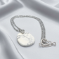 Lovely Howlite Pendant, Figaro Stainless Steel Chain Necklace-by Artistry Jewelry