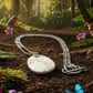 Lovely Howlite Pendant, Figaro Stainless Steel Chain Necklace-by Artistry Jewelry