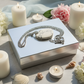 Lovely Howlite Pendant, Figaro Stainless Steel Chain Necklace-by Artistry Jewelry