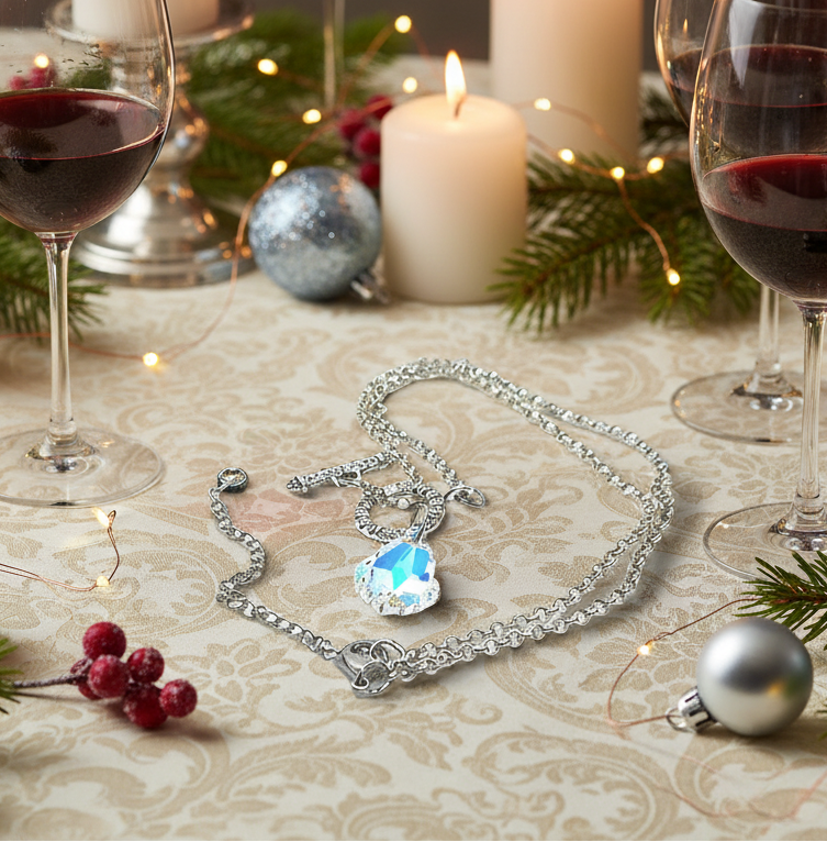 Gorgeous Baroque Teardrop Crystal, Rolo Chain Necklace - by Artistry Jewelry