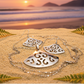 Stunning Silver Pendant, Rhinestones, and Silver Stainless Steel Chain Necklace Set, One-of-a-Kind, Created by Artistry Jewelry