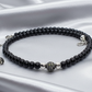 Lovely Black Pearl Beads, Cubic Zirconia, and Silver Rondelles, One-of-a-Kind, Beaded Necklace-handcrafted by Artistry Jewelry