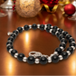 Flaunting Silver Hematite and Black Satin Pearl Beaded Necklace - handcrafted by Artistry Jewelry
