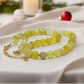 Fabulous Yellow Fire Agates and Cubic Zirconia Semi-precious, One-of-a-Kind, Beaded Necklace - handcrafted by Artistry Jewelry