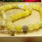 Fabulous Yellow Fire Agates and Cubic Zirconia Semi-precious, One-of-a-Kind, Beaded Necklace - handcrafted by Artistry Jewelry