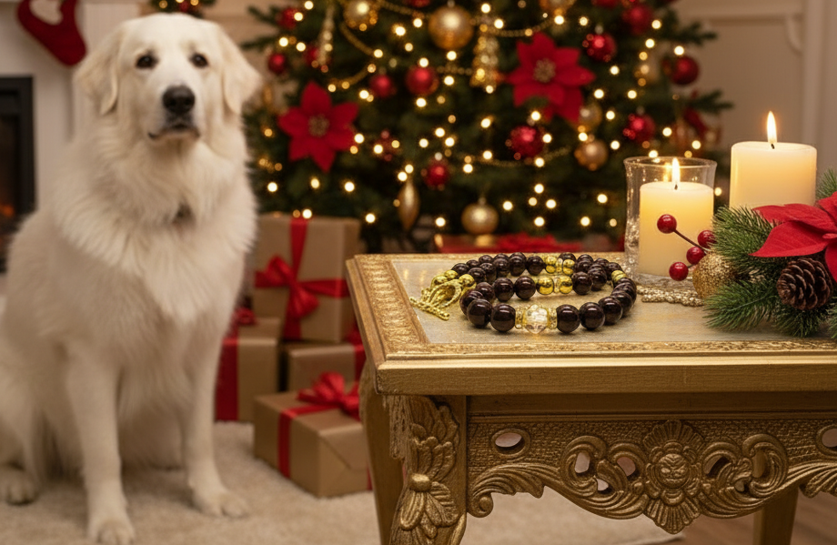 Beautiful Golden Shadow Crystal, Maroon Pearl and Gold Hematite Semi-precious Necklace-handcrafted by Artistry Jewelry
