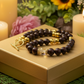 Beautiful Golden Shadow Crystal, Maroon Pearl and Gold Hematite Semi-precious Necklace-handcrafted by Artistry Jewelry