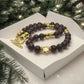 Beautiful Golden Shadow Crystal, Maroon Pearl and Gold Hematite Semi-precious Necklace-handcrafted by Artistry Jewelry
