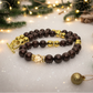 Beautiful Golden Shadow Crystal, Maroon Pearl and Gold Hematite Semi-precious Necklace-handcrafted by Artistry Jewelry