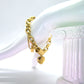 Exciting Puffy Gold Heart Charm Chain Bracelet