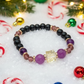Amethyst and Black Garnet Yoga Bracelet