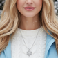 Stunning Silver Crystal Snowflake Necklace