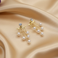 Lovely Crystal and Pearl Hanging Ear Jackets