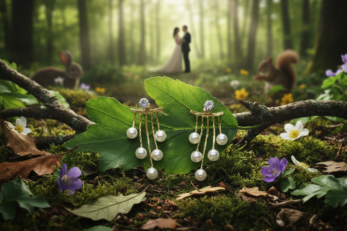 Lovely Crystal and Pearl Hanging Ear Jackets