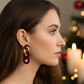 Lovely Velvet and Gold Chain Earrings