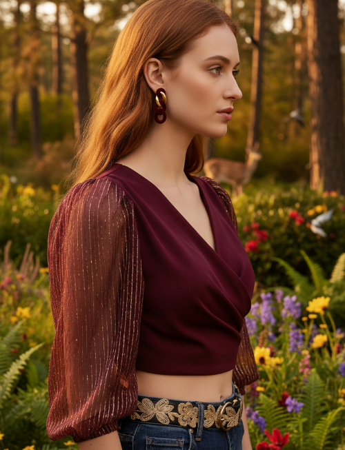 Lovely Velvet and Gold Chain Earrings